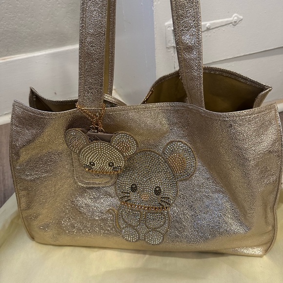 For Pets Only Other - For Pets Only Topo Mio Gold Metallic Luxury Italian Pet Carrier with Accessories